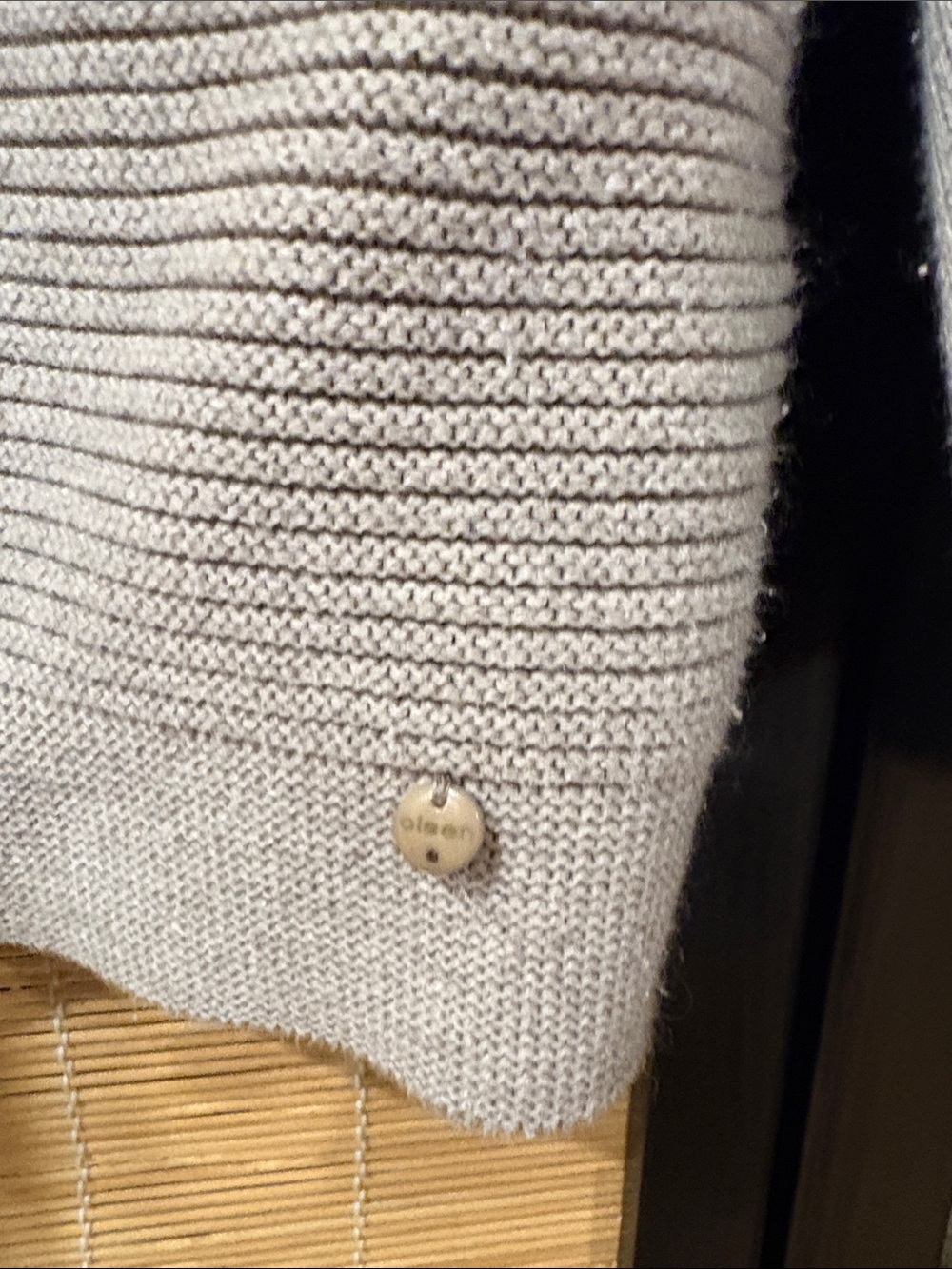 Light Beige Ribbed Full-Zip Sweater Jacket - Picture 3 of 9